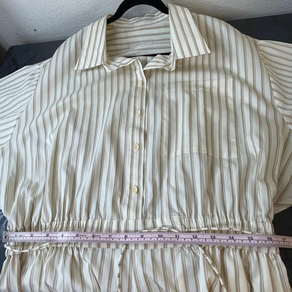 Faithfull Faia Romper Shadow Stripe Butter Cream Size 12 - Picture 5 of 10
